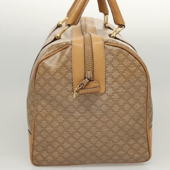 CELINE Macadam Canvas Boston Bag Pvc Leather Brown Gold - Picture 5 of 12